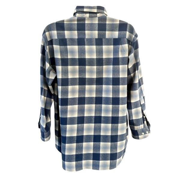 PENDLETON 'Maverick' Merino 100% Wool Plaid Shirt Button Pockets-Men's Size L - Picture 5 of 9